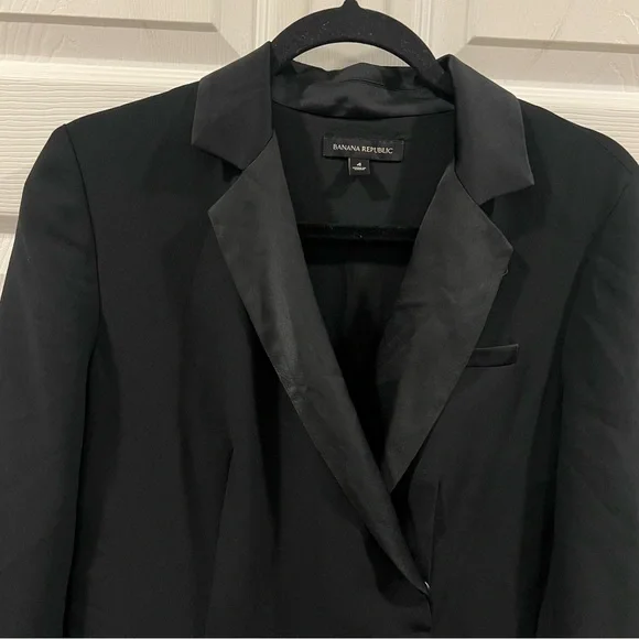 Banana Republic Women’s Tuxedo Jumpsuit Black Tailored One Piece Pant Suit 4 - Picture 6 of 11